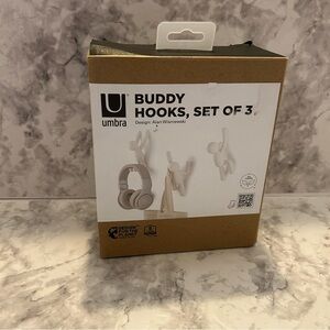 New Umbra 3pk Buddy Hooks wall Hooks-White